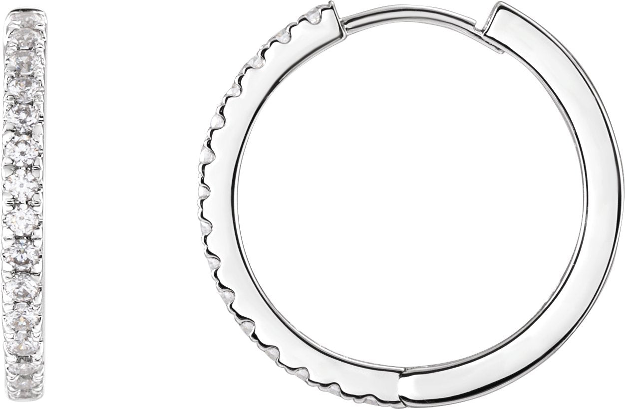 3/8 Ctw Lab-Grown Diamond Hoop Earrings