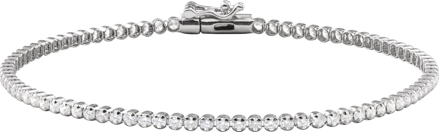 1 5/8 Ctw Lab-Grown Diamond Lightweight Line Bracelet - Rose Gold - Lab Grown Diamond