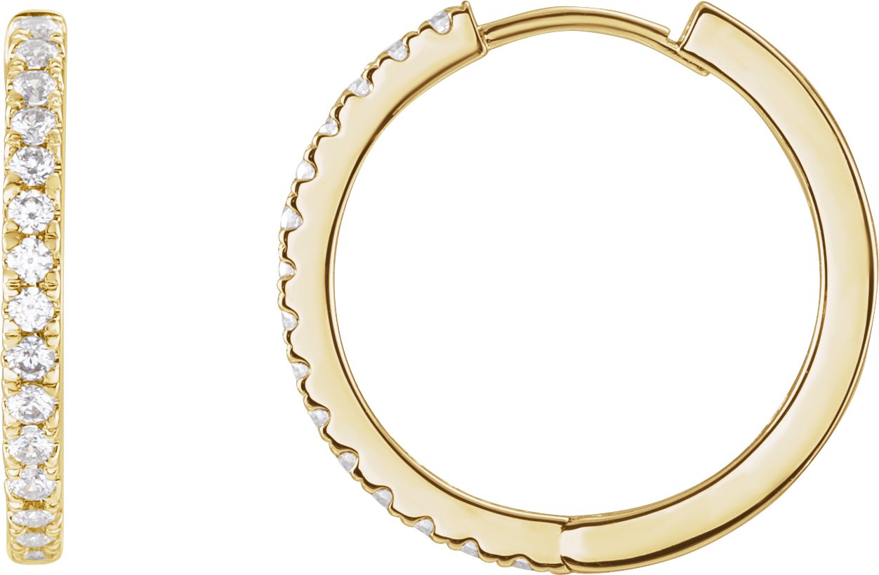 3/8 Ctw Lab-Grown Diamond Hoop Earrings - Lab Grown Diamond