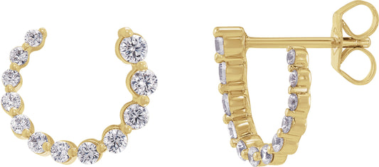 1/2 Ctw Lab-Grown Diamond Front-Back Earrings - Lab Grown Diamond