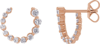 1/2 Ctw Lab-Grown Diamond Front-Back Earrings