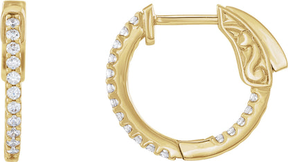 1/3Ctw Lab-Grown Diamond Inside-Outside Hoop Earrings - Lab Grown Diamond