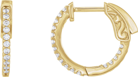 1/3Ctw Lab-Grown Diamond Inside-Outside Hoop Earrings - Lab Grown Diamond