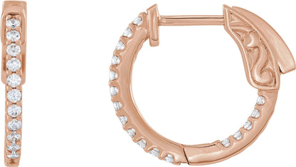 1/3Ctw Lab-Grown Diamond Inside-Outside Hoop Earrings