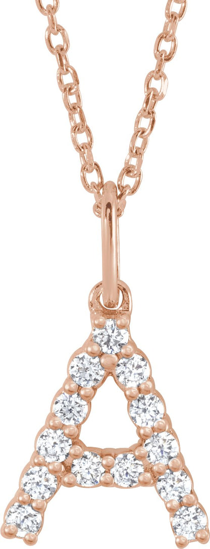 1/5 Ctw Lab-Grown Diamond Initial Necklace