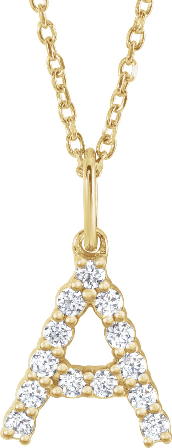 1/5 Ctw Lab-Grown Diamond Initial Necklace - Lab Grown Diamond