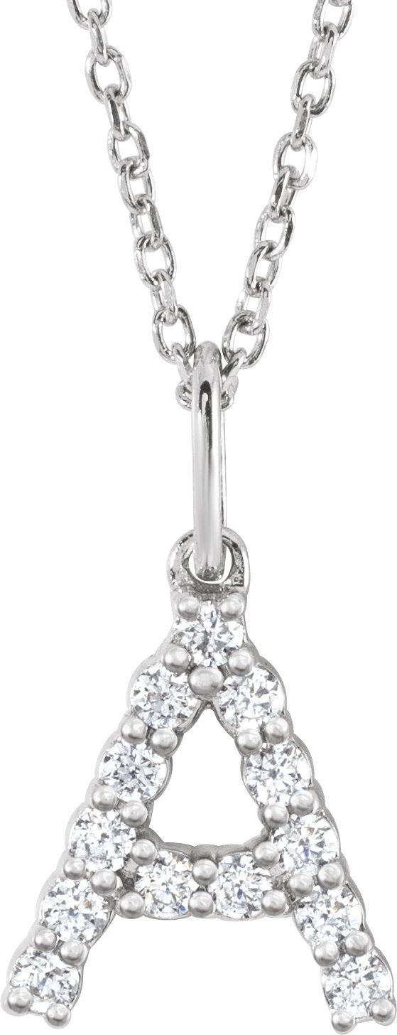 1/5 Ctw Lab-Grown Diamond Initial Necklace