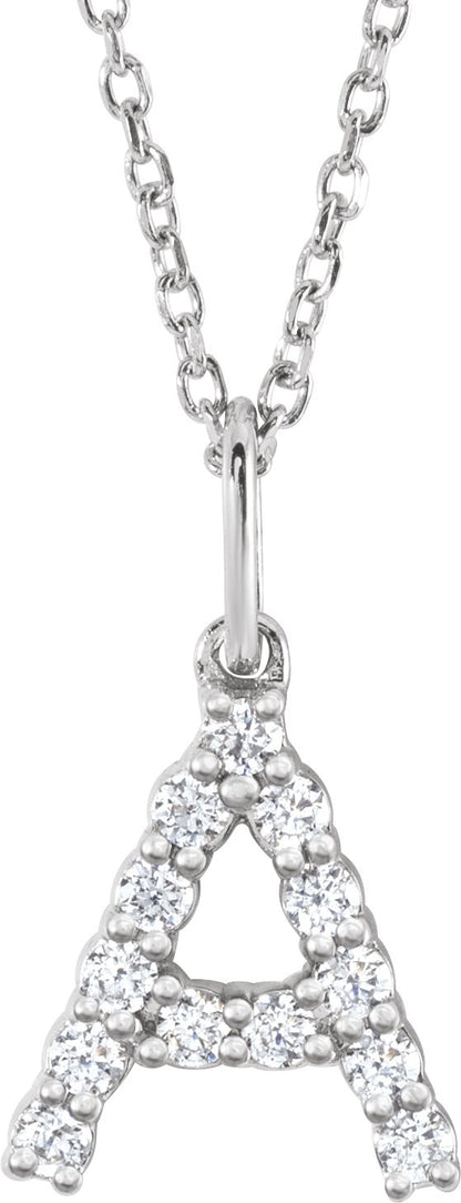 1/5 Ctw Lab-Grown Diamond Initial Necklace