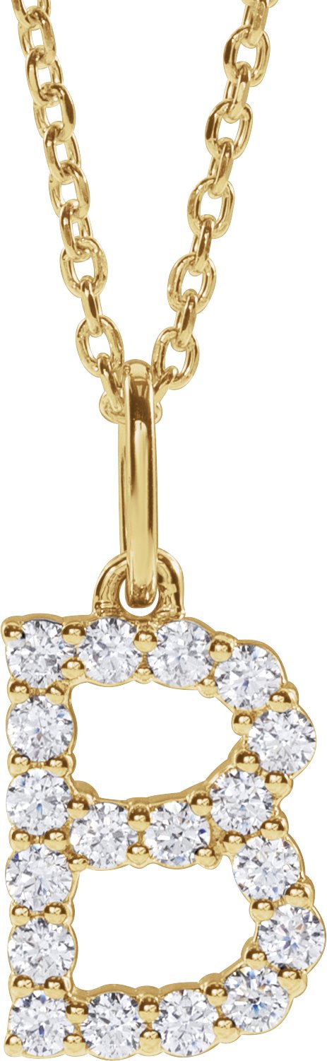 1/4 Ctw Lab-Grown Diamond Initial Necklace - Lab Grown Diamond