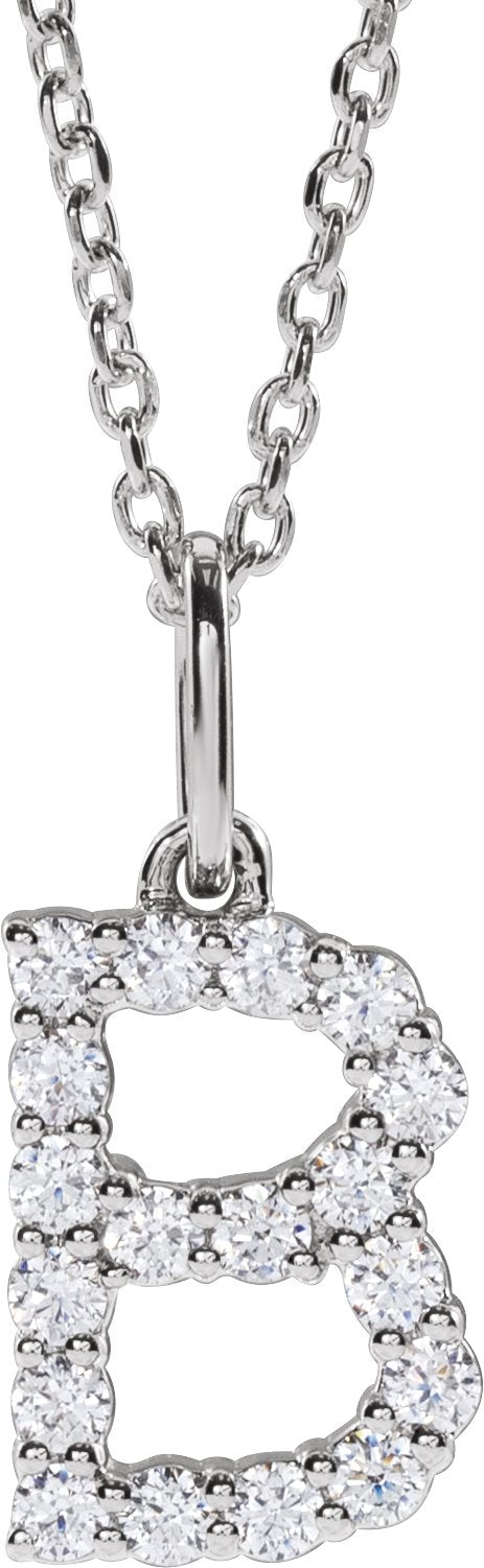 1/4 Ctw Lab-Grown Diamond Initial Necklace