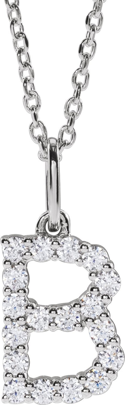 1/4 Ctw Lab-Grown Diamond Initial Necklace