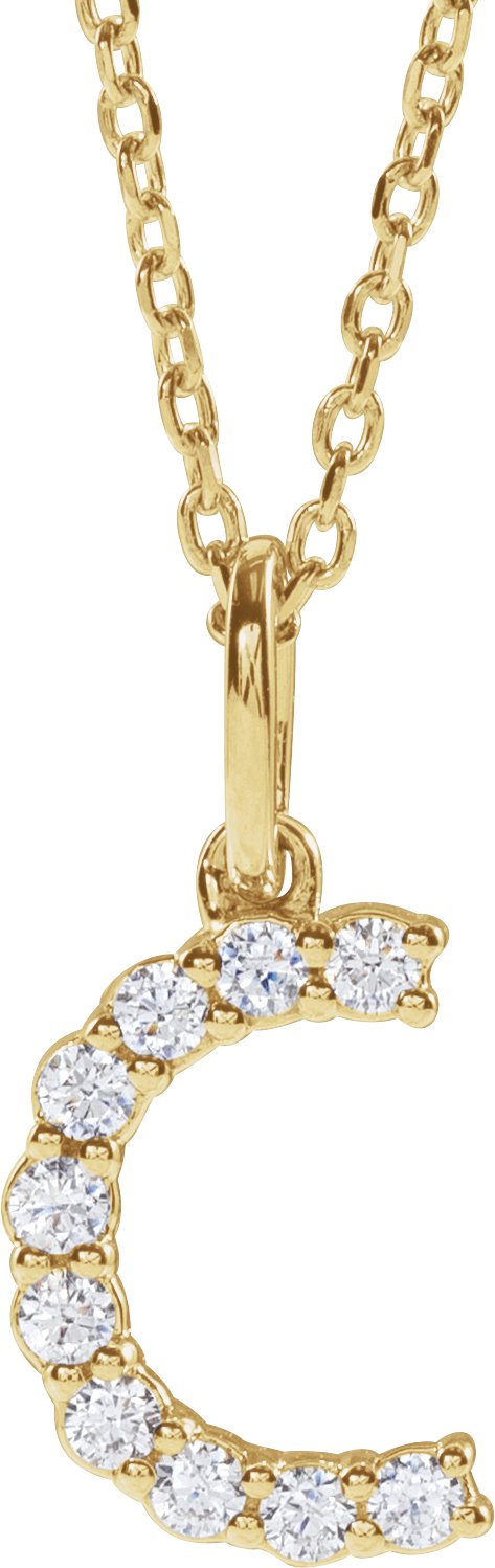 1/6 Ctw Lab-Grown Diamond Initial Necklace - Lab Grown Diamond