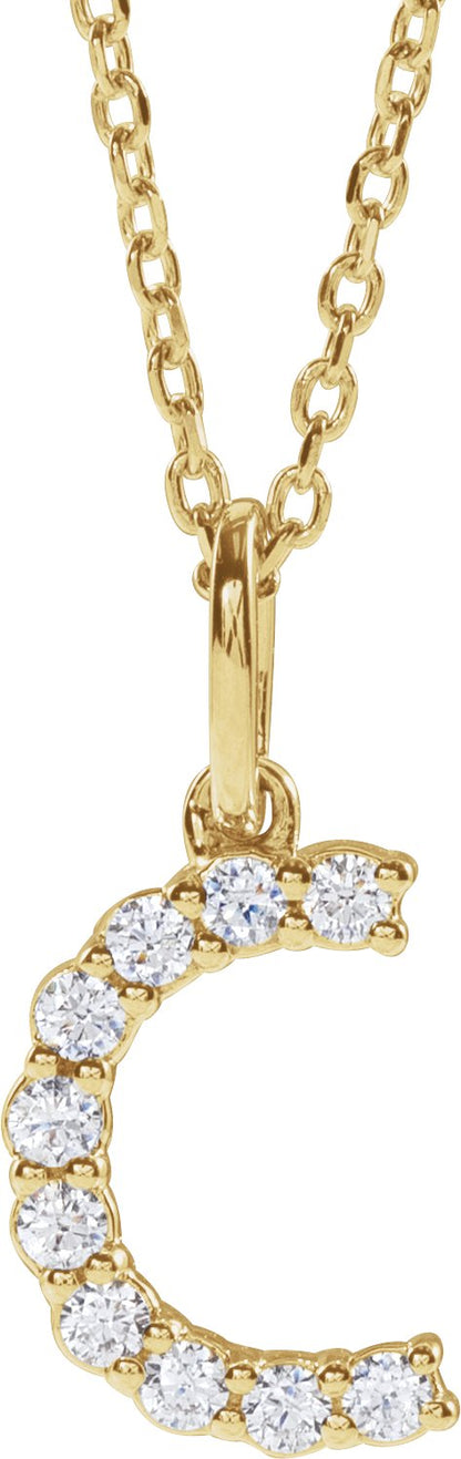 1/6 Ctw Lab-Grown Diamond Initial Necklace - Lab Grown Diamond