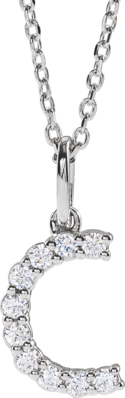1/6 Ctw Lab-Grown Diamond Initial Necklace