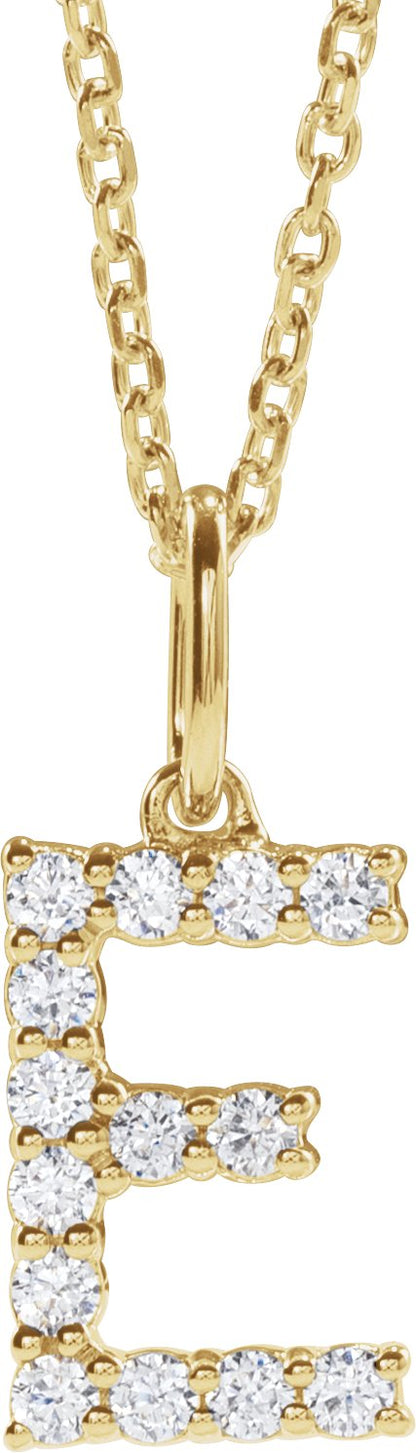 1/5 Ctw Lab-Grown Diamond Initial Necklace - Lab Grown Diamond
