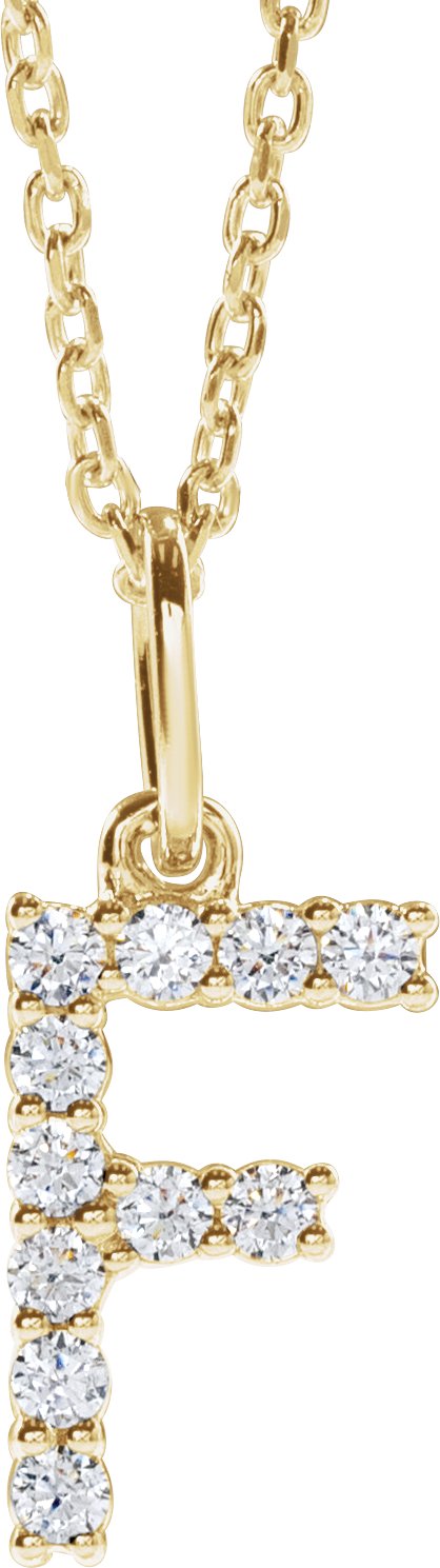 1/6 Ctw Lab-Grown Diamond Initial Necklace - Lab Grown Diamond