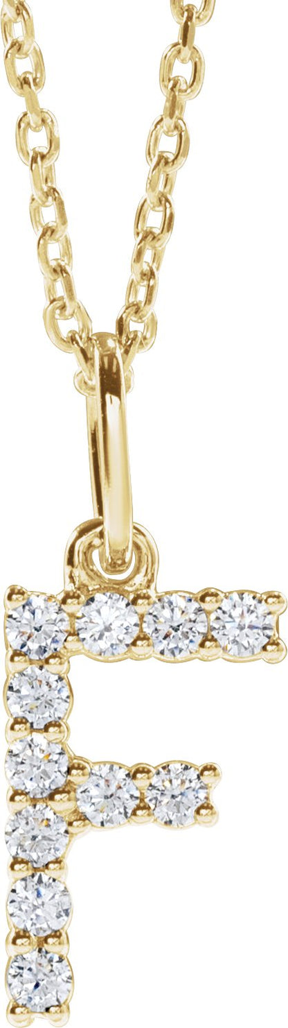 1/6 Ctw Lab-Grown Diamond Initial Necklace - Lab Grown Diamond