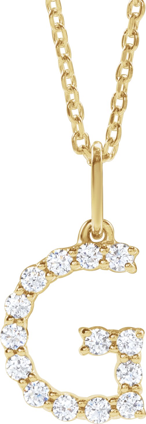 1/5 Ctw Lab-Grown Diamond Initial Necklace - Lab Grown Diamond