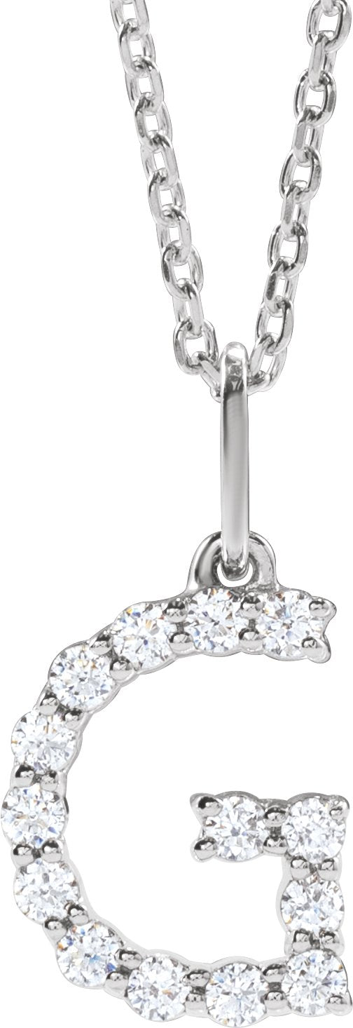 1/5 Ctw Lab-Grown Diamond Initial Necklace