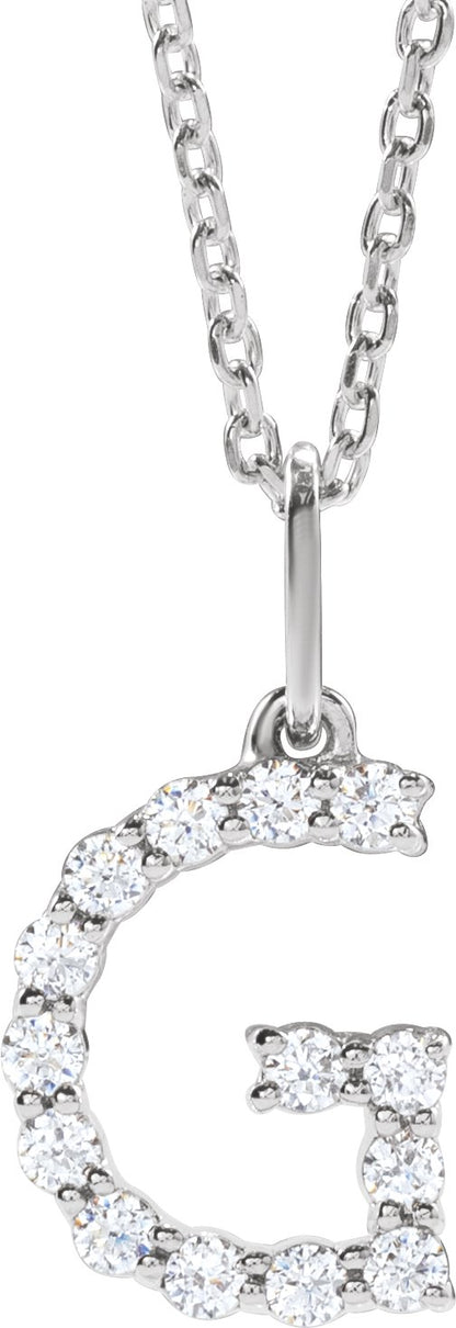 1/5 Ctw Lab-Grown Diamond Initial Necklace