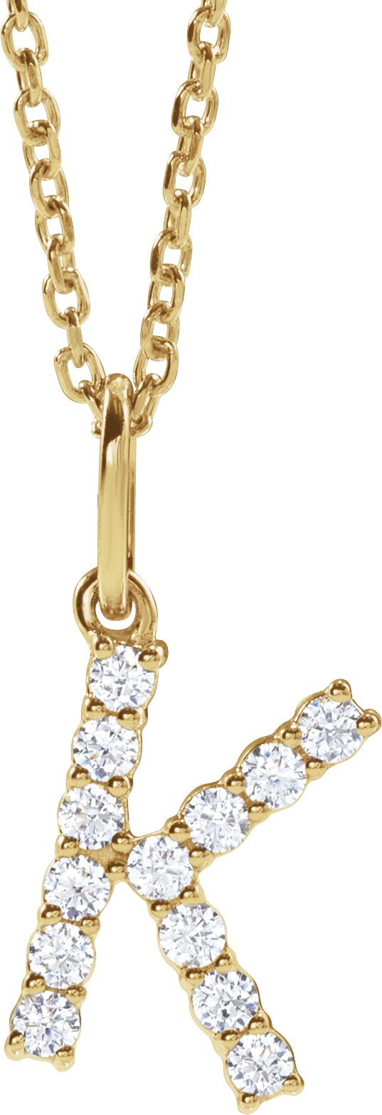 1/5 Ctw Lab-Grown Diamond Initial Necklace - Lab Grown Diamond