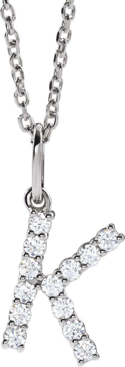 1/5 Ctw Lab-Grown Diamond Initial Necklace