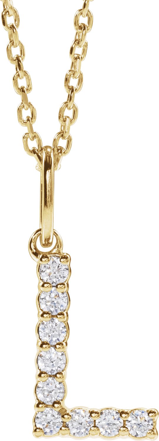 1/8 Ctw Lab-Grown Diamond Initial Necklace - Lab Grown Diamond