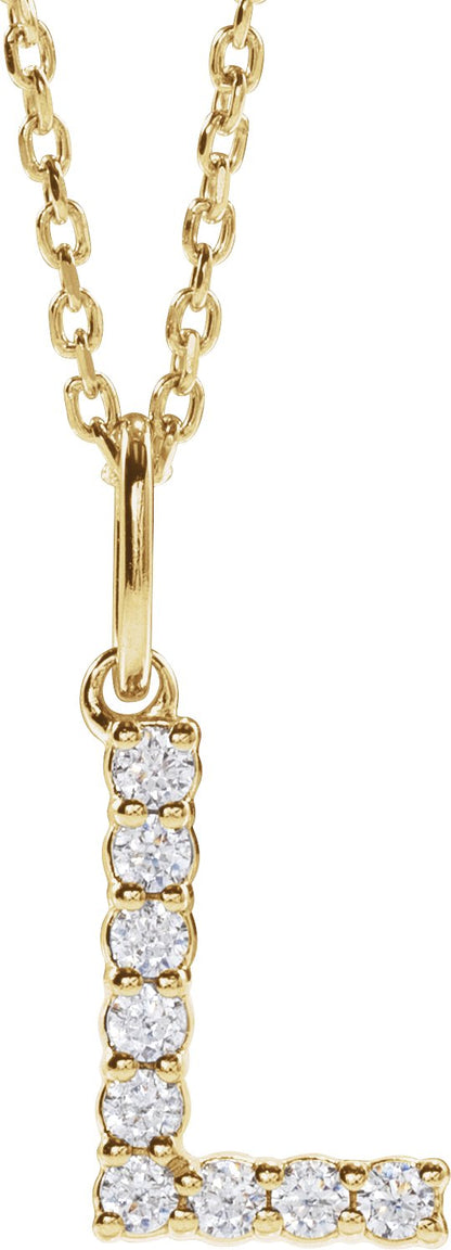 1/8 Ctw Lab-Grown Diamond Initial Necklace - Lab Grown Diamond