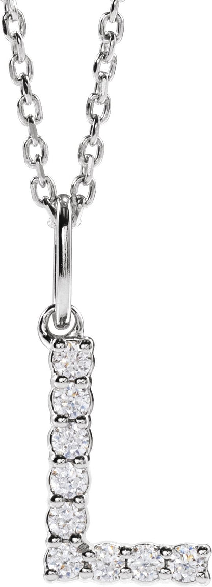 1/8 Ctw Lab-Grown Diamond Initial Necklace