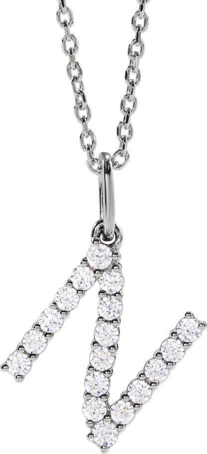 1/4 Ctw Lab-Grown Diamond Initial Necklace