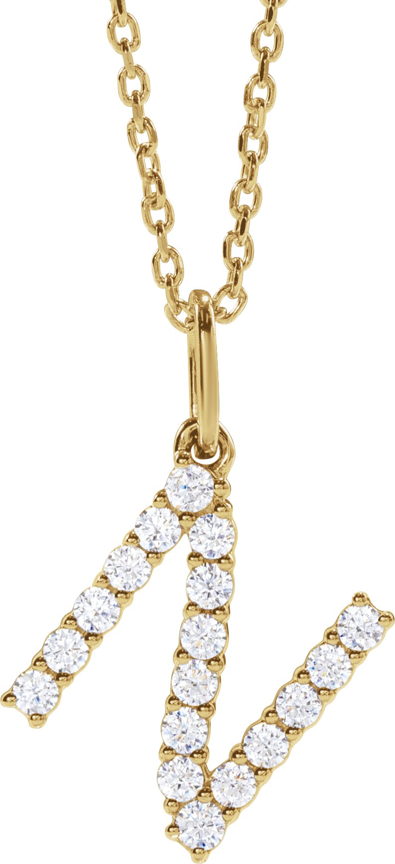 1/4 Ctw Lab-Grown Diamond Initial Necklace - Lab Grown Diamond