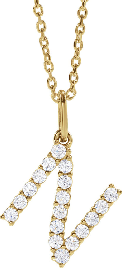 1/4 Ctw Lab-Grown Diamond Initial Necklace - Lab Grown Diamond