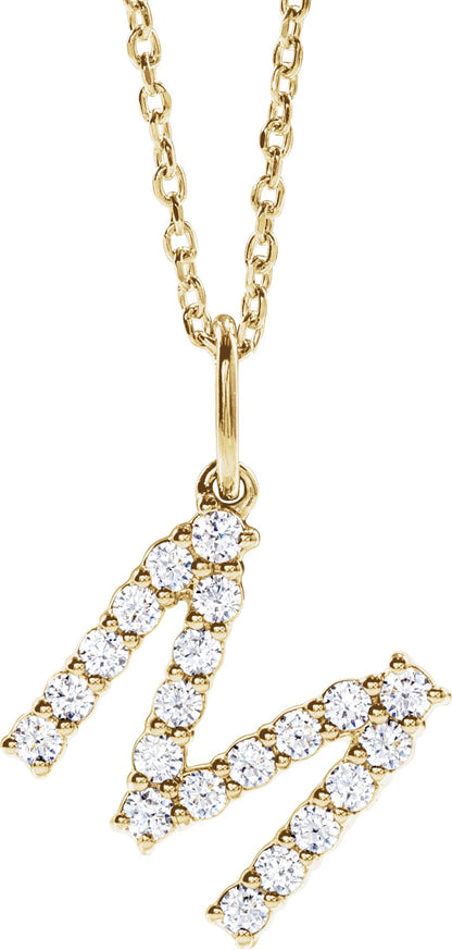 1/3 Ctw Lab-Grown Diamond Initial Necklace - Lab Grown Diamond