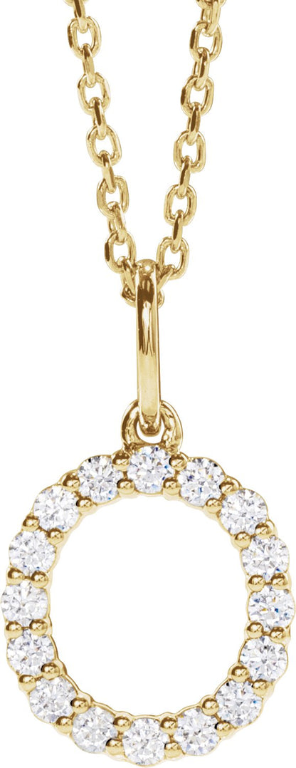 1/4 Ctw Lab-Grown Diamond Initial Necklace - Lab Grown Diamond