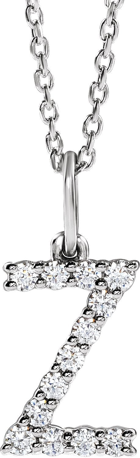 1/5 Ctw Lab-Grown Diamond Initial Necklace