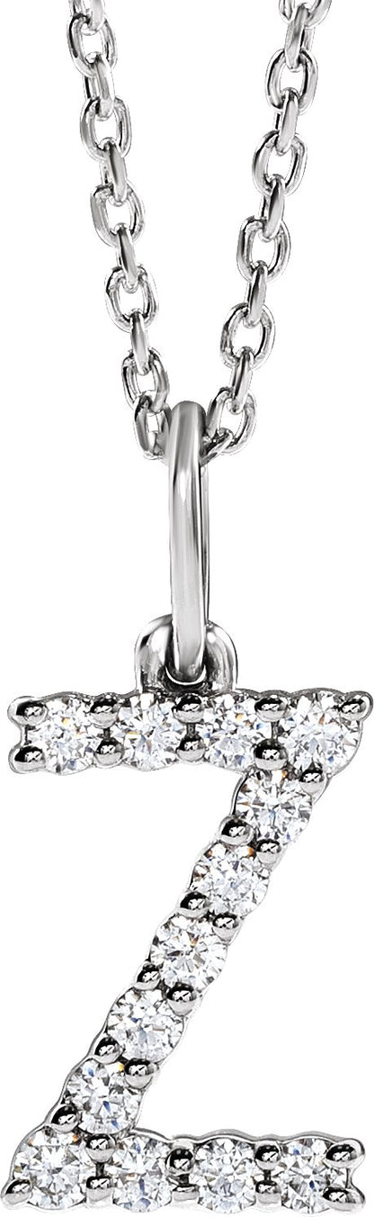 1/5 Ctw Lab-Grown Diamond Initial Necklace