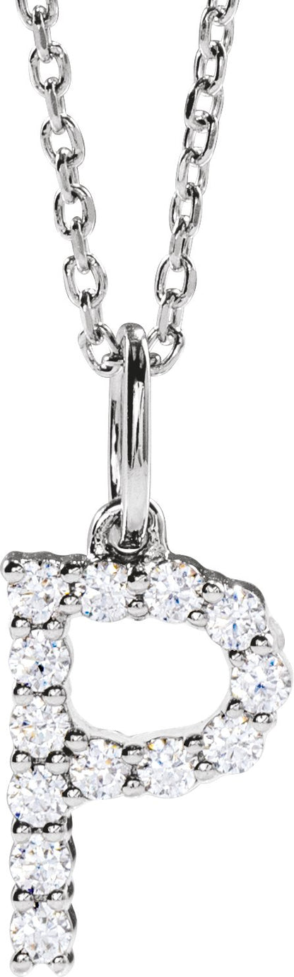 1/5 Ctw Lab-Grown Diamond Initial Necklace