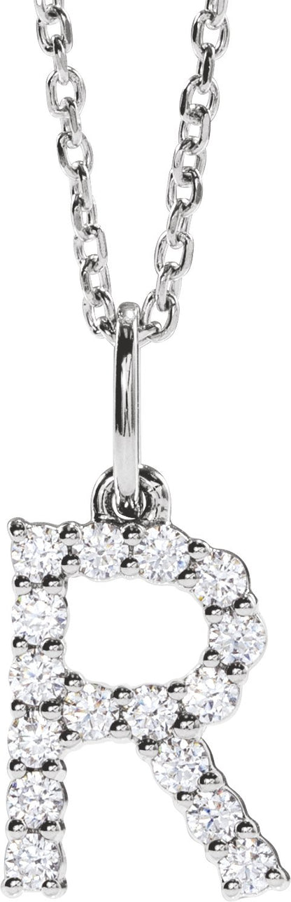 1/4 Ctw Lab-Grown Diamond Initial Necklace