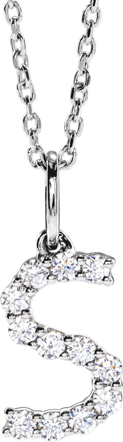 1/5 Ctw Lab-Grown Diamond Initial Necklace