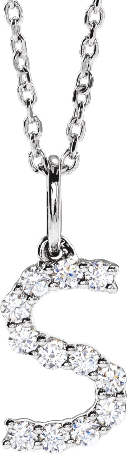 1/5 Ctw Lab-Grown Diamond Initial Necklace