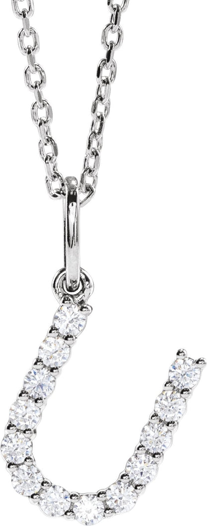 1/5 Ctw Lab-Grown Diamond Initial Necklace