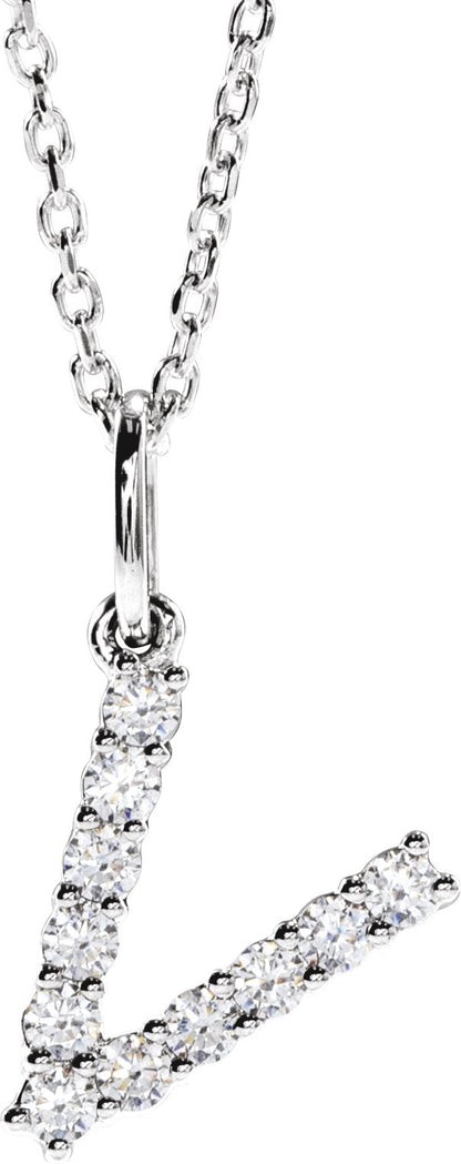 1/5 Ctw Lab-Grown Diamond Initial Necklace