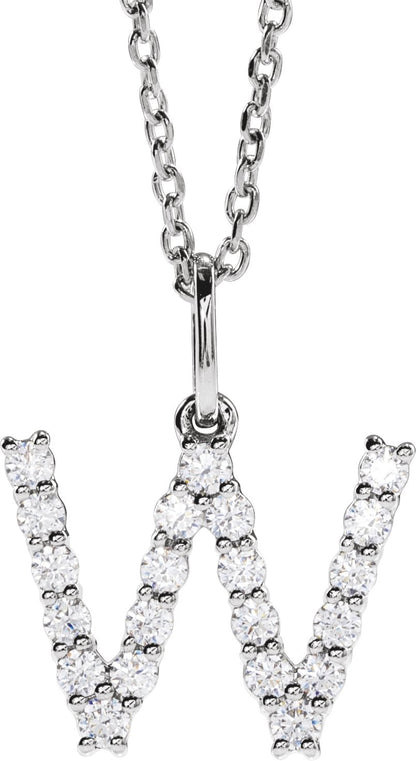 1/3 Ctw Lab-Grown Diamond Initial Necklace