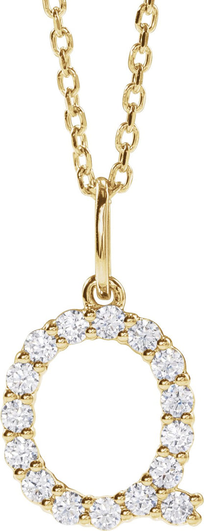 1/4 Ctw Lab-Grown Diamond Initial Necklace - Lab Grown Diamond