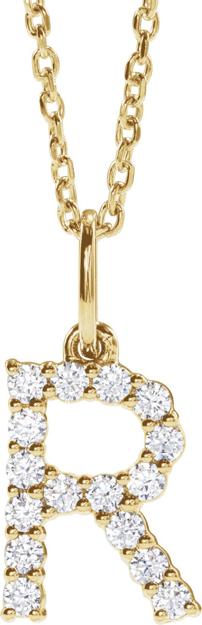 1/4 Ctw Lab-Grown Diamond Initial Necklace - Lab Grown Diamond