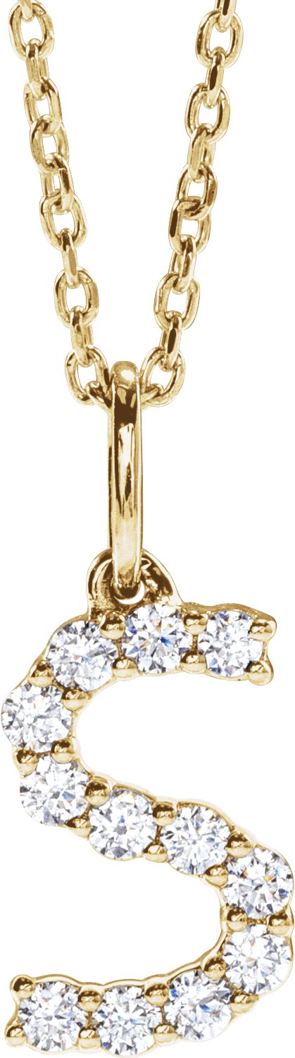 1/5 Ctw Lab-Grown Diamond Initial Necklace - Lab Grown Diamond