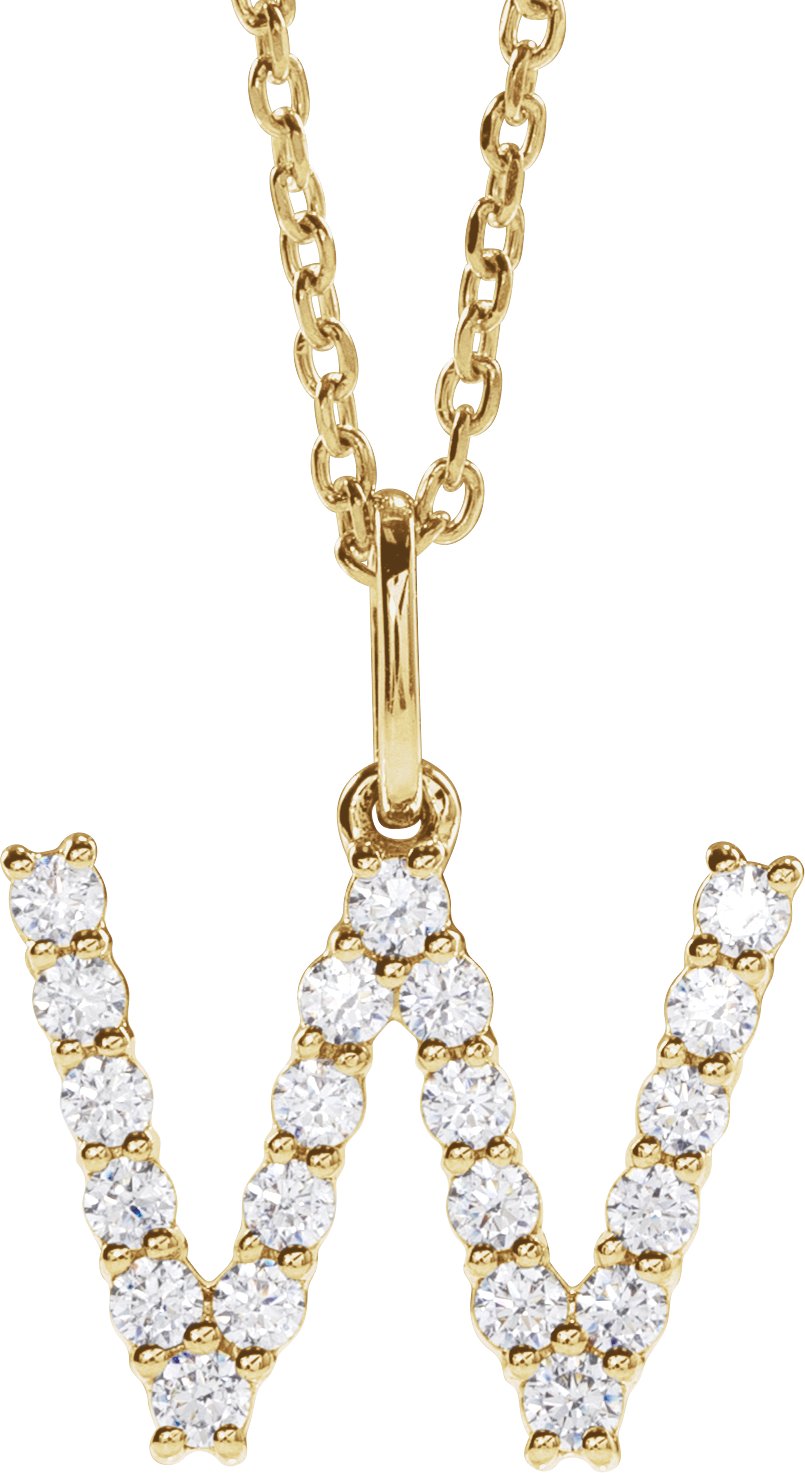 1/3 Ctw Lab-Grown Diamond Initial Necklace - Lab Grown Diamond