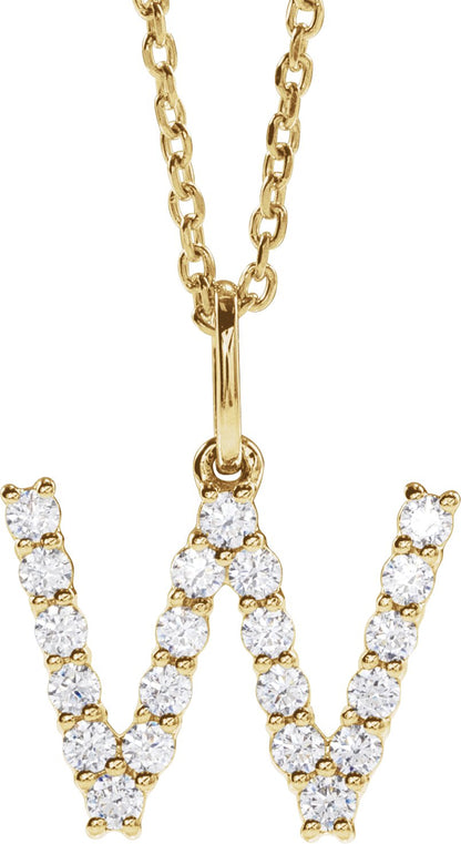 1/3 Ctw Lab-Grown Diamond Initial Necklace - Lab Grown Diamond