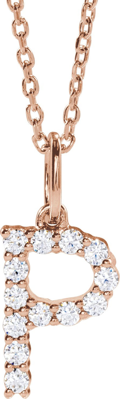 1/5 Ctw Lab-Grown Diamond Initial Necklace