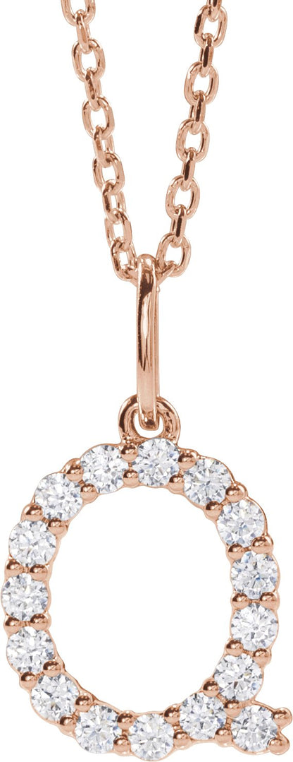 1/4 Ctw Lab-Grown Diamond Initial Necklace